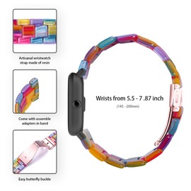 FitTurn Bands Compatible with Garmin Approach S42 Watch Replacement S20mm Stylish Bracelet Resin Strap Wristbands Breathable Wristband for Approach S42/S40/S12 Smartwatch Accessories (Rainbow)