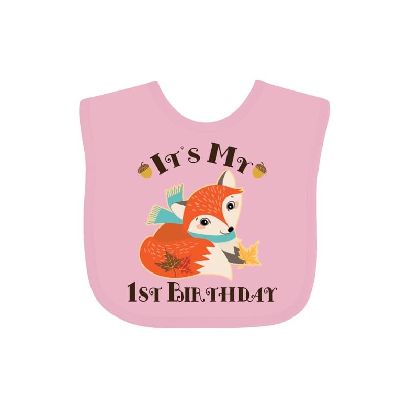 inktastic 1st Birthday Woodland Fox Baby Bib Pink 2d46d