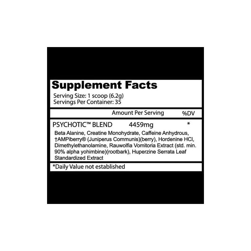 Suplemento Insane Labz Blend Psychotic sabor uva de 220g -