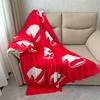 Red Christmas Hat Throw Blanket, Soft Warm Cozy Reversible Santa