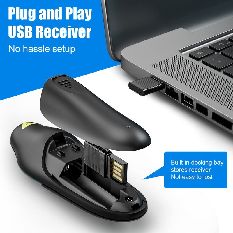 AMERTEER Presentation Clicker Wireless Presenter Remote Clicker for PowerPoint Presentations