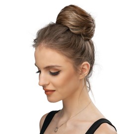 Synthetic Fiber Hair Extension Chignon Donut Bun Wig Hairpiece (Brown)