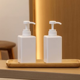 Botellas de bomba de plástico vacías de 450 ml, botella de bomba, dispensador de loción de bomba, botella vacía con bomba multiusos para champú de emulsión o botella de lavado corporal., 450 ml, blanco