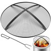 Fire Pit Spark Screen,36inch Heavy Duty Foldable Fire Pit Cover,Outdoor