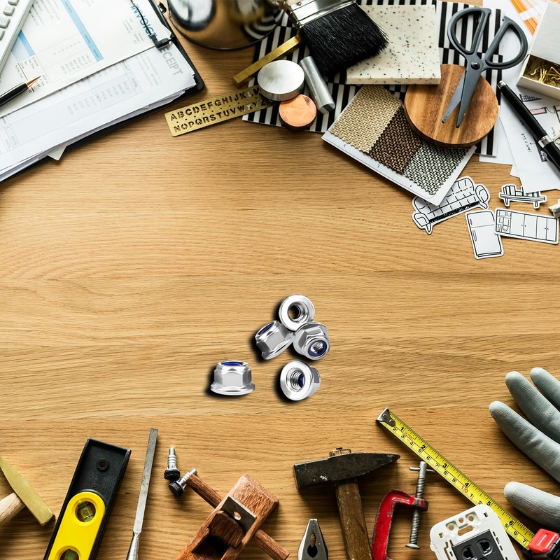 UHMC M6 Nuts,40 Pcs 6mm Locking Nuts Galvanized Iron Locking