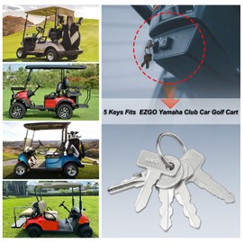KeyPower Juego de llaves para concesionario de carrito de golf EZGO Yamaha Club PTV Ds/Precedent Gas/llaves de encendido eléctricas