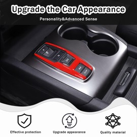 HIRUFAIT Gear Shift Button Frame Trim for Honda Pilot 2016-2022/ Ridgeline 2020-2023/ Passport 2019-2023, ABS Material Car Gear Shifter Button Panel Cover Decoration Accessories (Sport Red)