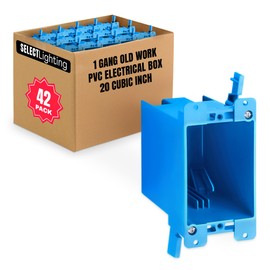 Select 42 Pack Adjustable Plastic Box 1-Gang PVC New Work Standard Switch/Outlet Wall Electrical Box 20 Cubic
