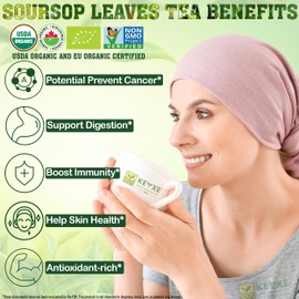 KEYXE - USDA Organic Soursop Graviola Leaves Tea 50 Bags. Non-GMO Verified , 100% Organic Soursop Leaves for Digestion, Boosting Immune, Improving Sleep & Skin Health, Gluten Free, Caffein Free , Hojas De Guanabana Tea Organica, Eco-Conscious Tea Bags