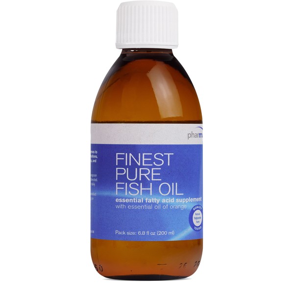 Pharmax Finest Pure Fish Oil | EFA Supplement with Essential Oil of Orange to Support Bone, Brain, and Cardiovascular Health | 6.8 fl. oz.