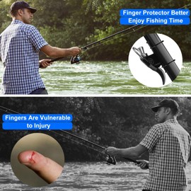 TSV Fishing Casting Trigger, 4 PCS Cannon Fish Rod Bait Launcher, Bionic Finger Protector for Fishing Line Spooling Accessory