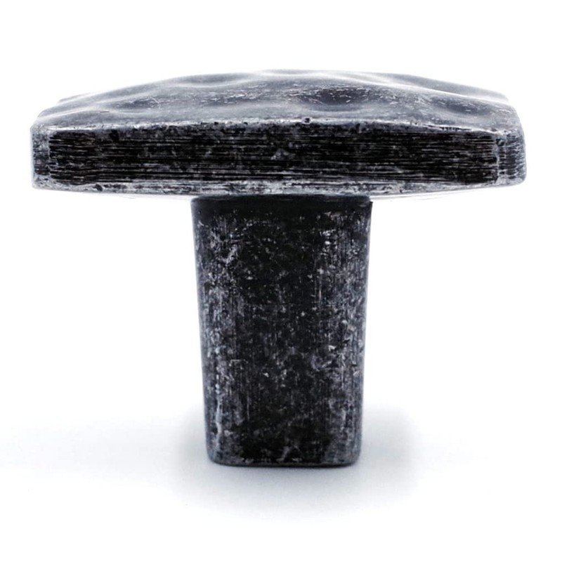 Jetland Square Hammered Cabinet Knobs - 6-Pack, Iron Scratches, 1-1/4"