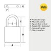 Yale Brass Padlock - Indoor, 20 mm
