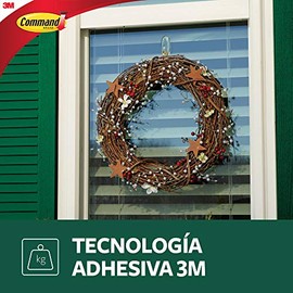 Command 3M Ganchos Adhesivos Removibles para Exteriores, Grandes, Transparentes, 2 und por paquete, Decora sin dañar tus paredes