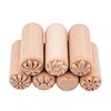 7 Piece Wooden Clay Stamps, 2 Inch Recessed Imprint Tools