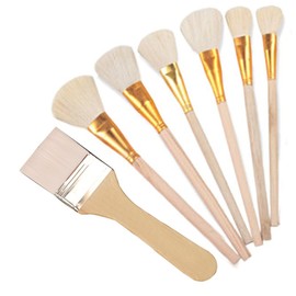 Armastuse Gilding Brush,7pcs Gilding Brushes Set, Mop Brushes for Painting Versatile Goat Hair Brushes Paint Brushes for Crafts Acrylic Painting Gold Leaf Flakes (7 Size)