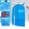 Plixio 36" Kids Garment Bags—Dance Costume Organizer w/ Pockets (Blue,
