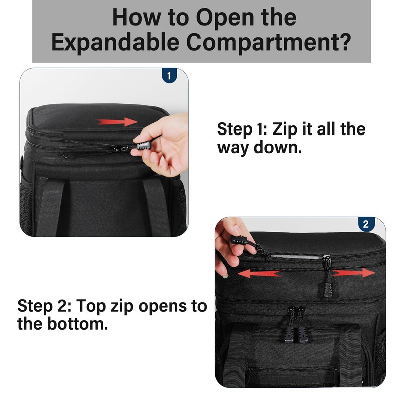 TENKIST Expandable Tactical Lunch Box, XLarge Insulated Lunch Cooler Bag