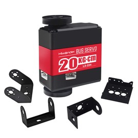LX-224 Serial Bus Servo with Bracket, 3 Connectors 20KG Large Torque Dual Ball Bearing Full Metal Servo Motor Equipped with Debug System for Robot DIY Making, 240 Degree Bus Servo
