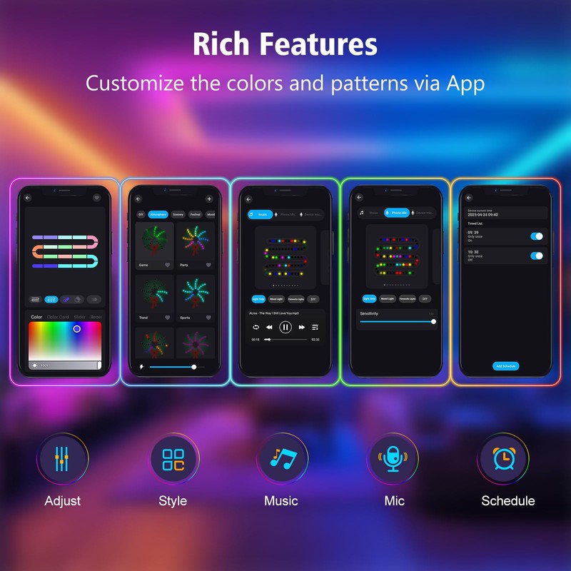 Danhh 32.8Ft Neon Rope Lights, Flexible Led Neon Lights with