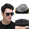 RESHE Mens Toupee Hairpieces Thin Skin Poly Toupee For Men