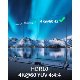 PWAY 4K @60Hz HDMI Over Ethernet Extender Over CAT5 CAT6 CAT7, HDR10 200Ft Long Distance with Loop Out, Support Poc, HDMI2.0 HDCP2.2