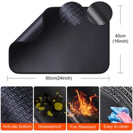 Fireproof Mat - 40 x 60 cm Heat Resistant Mat for Air Fryer, Heat Protection Mat, Fire Protection Mat, Worktop Protection, Non-Slip & Waterproof
