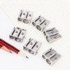 4Pcs Silver 2-Hole Pencil Sharpener Survival,Mini Hand Held Pencil Sharpener