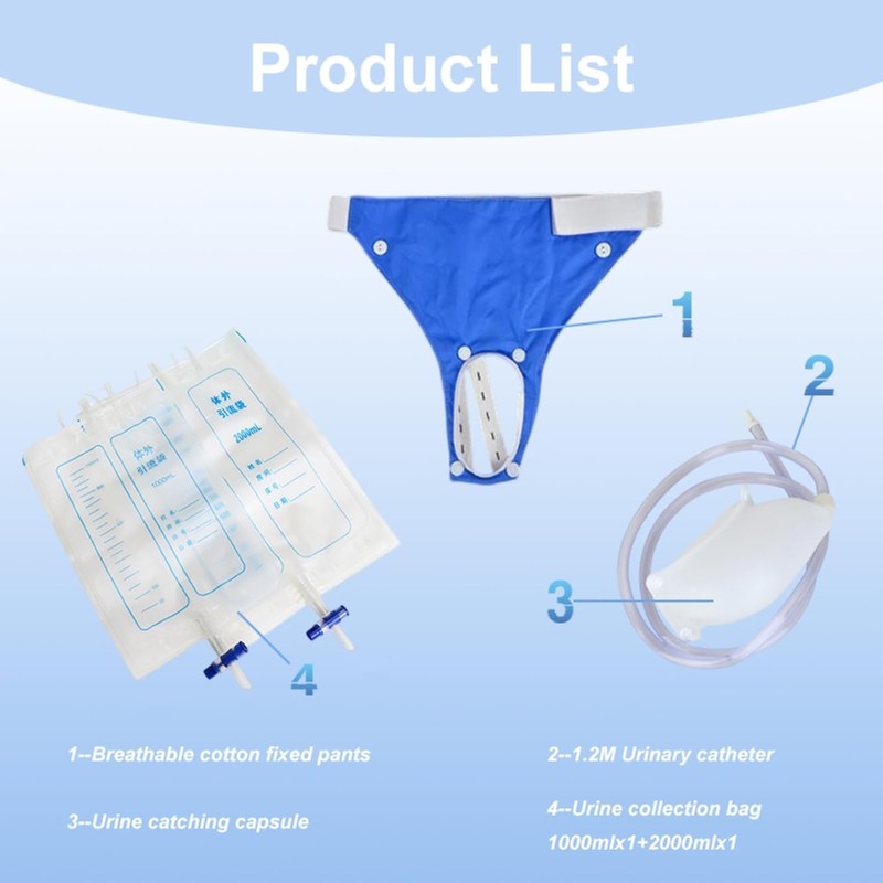 Urine Bags for Old Men, External Urinary Catheter, 2000ml &