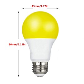 Qixivcom 4-Packs 5W G45 Yellow LED Light Bulbs E26 Outdoor Bug Light Bulb 35W Equivalent 300LM 2000K Amber Glow Yellow Bug Light Bulb Night Light for Bedroom Garden Patio Porch Backyard Hallway