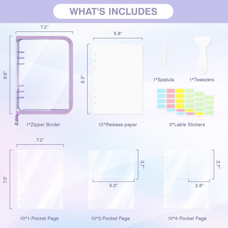 Ospelelf Sticker Organizer Binder Stickers Storage Book, Includes Transparent Pockets,