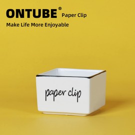 ONTUBE Farmhouse Paper Clip Holders Dispenser Organizer for Desk 3-Inch White