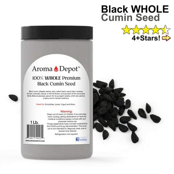 1lb Jar Black Cumin Seed (Nigella sativa) Black Seed 100% Pure Whole Premium