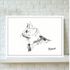 Picasso Cat Drawing Framed Poster aoipro (White Frame)