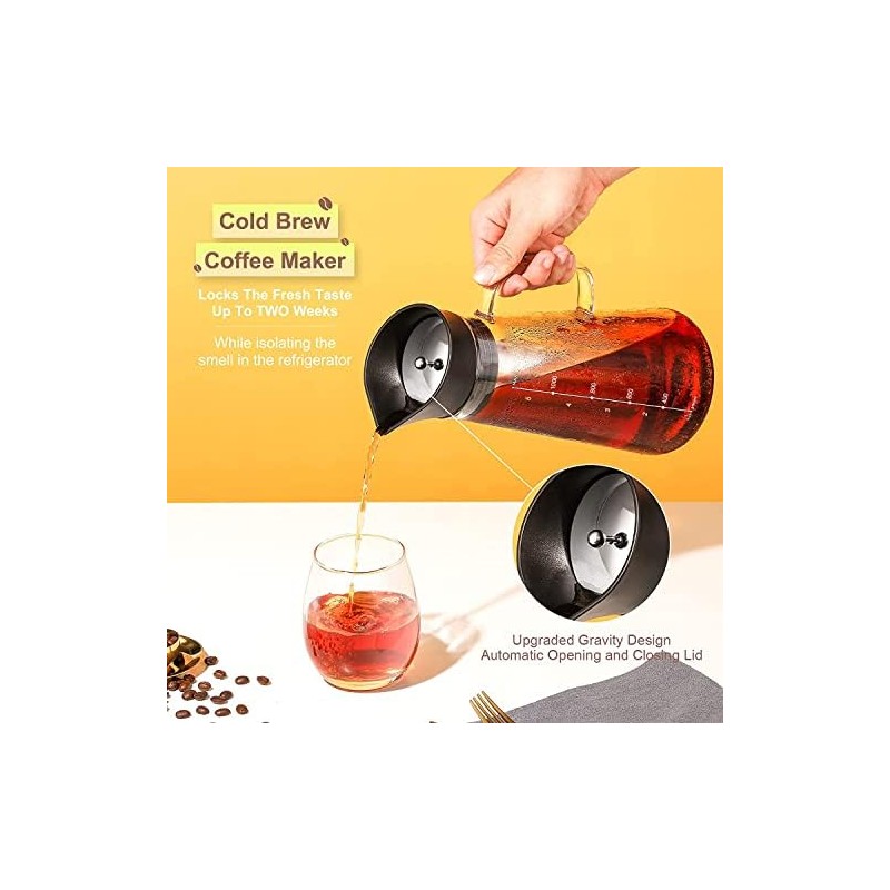 VASA NAMA 1.2L Cafetera Cold Brew, Vidrio de Primera Calidad