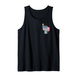 Statue Of Liberty Patriotic Sunglasses Pickleball Fun Sports Tank Top