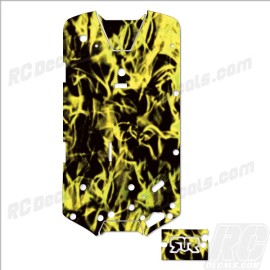 Arrma 1/10 VORTEKS 4X4 3S BLX Chassis Protector Yellow Flames #ARA4305V3