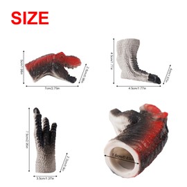 Andux Dinosaur Finger Puppets Toys Realistic Dino Head Finger Toy Soft Rubber Puppet Show Theater Props ZJWO-02 (Tyrannosaurus Rex)