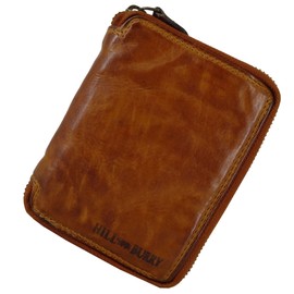 Wallet Card Case Wallet Men Women with RFID | Purse Wallet Men's Leather with Metal Zip | Card Wallet Wash Leather, brown, Classic