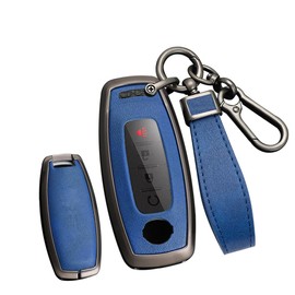 [TECART] Nissan Dedicated Key Case, Key Cover, Smart Key Case, Key Holder, Key Bag, Key Ring, Remote Control Key, Compatible with NISSAN Sakura, B6, Aria, B6, B9, New X-Trail T33 Series, etc, blue