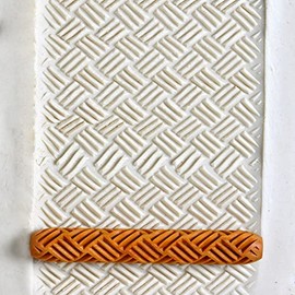 MKM Pottery Tools Wood Hand Rollers for Clay (HR-23 Basketweave)