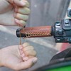 Leather Motorcycle Handlebar Grip Covers, No Fringe Brake Clutch Covers