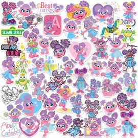 Sesame Street Abby Cadabby 50ct Vinyl Large Deluxe Stickers Variety Pack - Laptop, Water Bottle, Scrapbooking, Tablet, Skateboard, Indoor/Outdoor