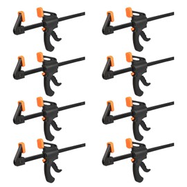 8 Pack 6 Inch F Bar Clamp, Medium Duty 160lbs One Handed Clamps/Spreader, Bar Clamps for Woodworking, Crafting, by GENHAKON