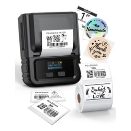 Phomemo M120 Label Printer - Bluetooth Label Maker Machine Compatible with IOS & Android, Wireless Thermal Label Printer Machine for Barcode, Retail, Home Use, Office, Small Business
