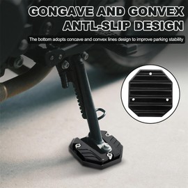 DASIGJID 2-Pack Motorcycle Kickstand Pad - Heavy Duty Anti-Skid Enlarged Foot Base Extender Plate Motorcycle Accessory, Coaster Plate Support for Harley Davidson, Touring & Sport Bikes (Black)