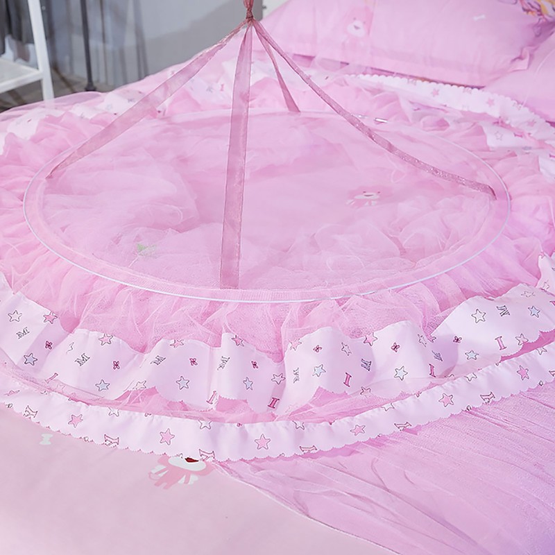 Round Canopy Lace Princess Style Mosquito Net Bed Curtain for