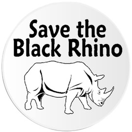 Save The Black Rhino - 25 Pack Circle Stickers 3 Inch - Endangered Species