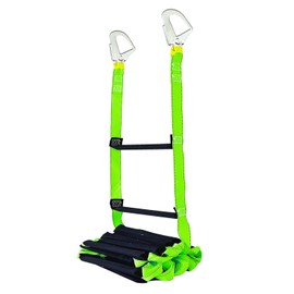 Fire Escape Ladder with 2 Heavy Hooks, 16.7 Feet Emergency Fire Ladder for 2-3 Story Homes, Reusable Safety Rope Ladders for Balcony Railing Treehouse, Green