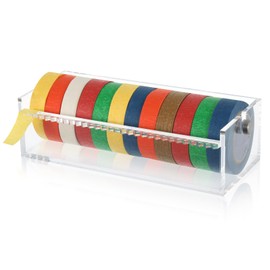 Acrylic Washi Tape Dispenser Washi Tape Organizer Sticker Roll Cutter, Acrylic Multi-Roll Washi Tape Organizer and Storage Holder for Crafting Gift Wrapping Painting Projects Art Creation and Daily